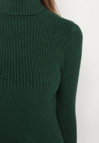 Born2be - Ciemnozielony Golf Oranya. Typ kołnierza: golf. Kolor: zielony. Materiał: dzianina, prążkowany. Długość rękawa: długi rękaw. Długość: długie #4