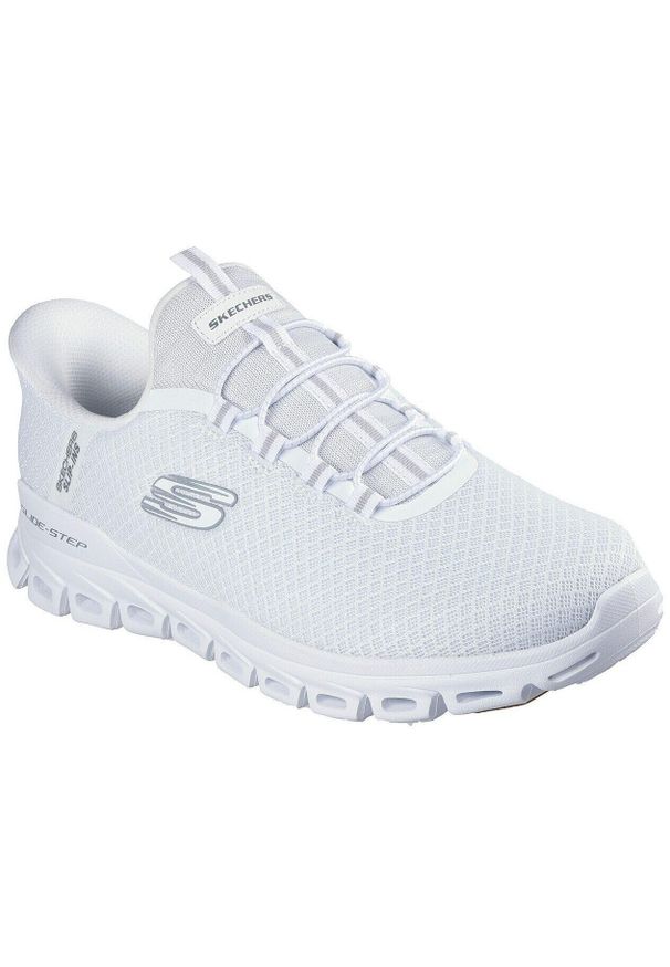 skechers - Buty sportowe męskie Skechers Glide step Noxus. Kolor: biały. Materiał: materiał