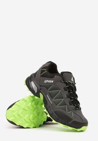 Born2be - Szare Sznurowane Buty Sportowe Sneakersy na Płaskiej Podeszwie z Geometrycznym Wzorem Crefoa. Okazja: na spacer. Zapięcie: sznurówki. Kolor: szary. Wzór: geometria. Obcas: na płaskiej podeszwie. Sport: turystyka piesza