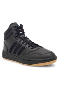 Adidas - adidas Sneakersy HOOPS 3.0 MID GY4745 Czarny. Kolor: czarny. Materiał: materiał