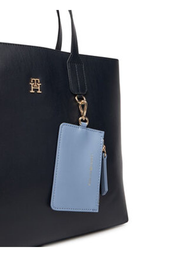 TOMMY HILFIGER - Tommy Hilfiger Torebka Th Icon Satchel AW0AW17683 Granatowy. Kolor: niebieski. Materiał: skórzane