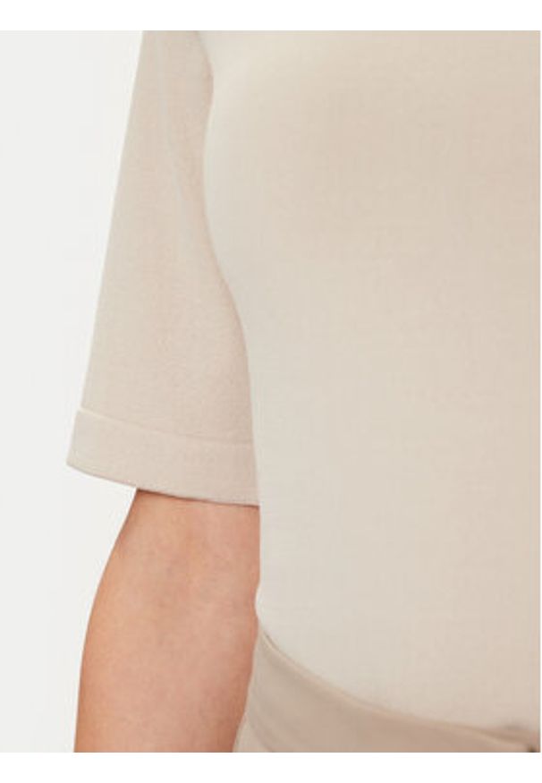 Max Mara Leisure T-Shirt Tahiti 2426366047600 Beżowy Regular Fit. Kolor: beżowy. Materiał: wiskoza, syntetyk