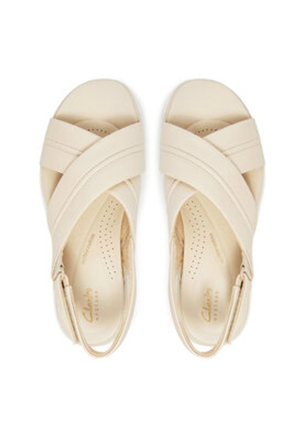 Clarks Sandały Tuscan Cross 26181470 Écru. Kolor: kremowy. Materiał: skóra