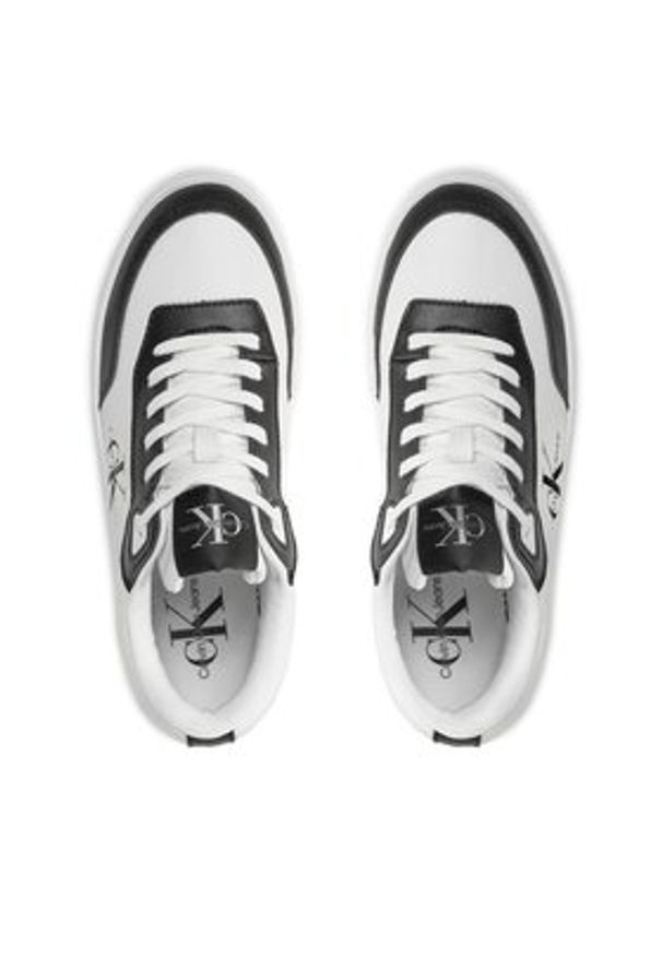 Calvin Klein Jeans Sneakersy Bold Flatf Low Lace Mix Ml Fad YW0YW01316 Czarny. Kolor: czarny. Materiał: skóra