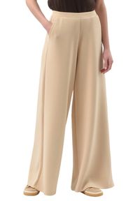 Guess - GUESS Beżowe damskie spodnie dresowe Olympe Wide Leg, Rozmiar XS. Kolor: beżowy. Materiał: dresówka #3