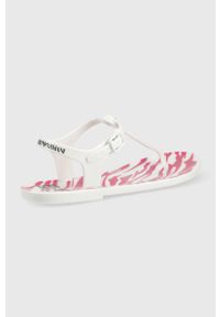 EA7 Emporio Armani sandały XFQ005.XK206.Q720 damskie kolor biały. Zapięcie: klamry. Kolor: biały. Materiał: materiał, guma. Wzór: gładki. Obcas: na obcasie. Wysokość obcasa: niski #5