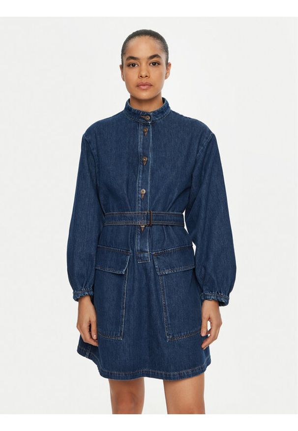 Weekend Max Mara Sukienka jeansowa Euro 2515221021 Granatowy Relaxed Fit. Kolor: niebieski. Materiał: bawełna