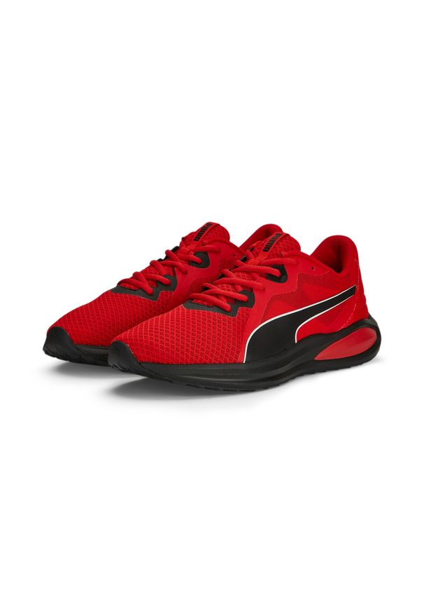 Buty do chodzenia męskie Puma TWITCH RUNNER FRESH. Zapięcie: sznurówki. Kolor: czarny, czerwony, wielokolorowy. Materiał: tkanina, materiał, syntetyk. Szerokość cholewki: normalna. Sport: turystyka piesza