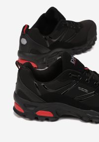 Born2be - Czarno-Czerwone Buty Sportowe Vivieney. Nosek buta: okrągły. Kolor: czarny. Materiał: nubuk, syntetyk, materiał, softshell, guma. Szerokość cholewki: normalna #4