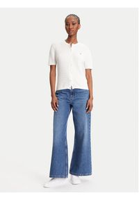 TOMMY HILFIGER - Tommy Hilfiger Kardigan WW0WW45707 Écru Slim Fit. Materiał: bawełna