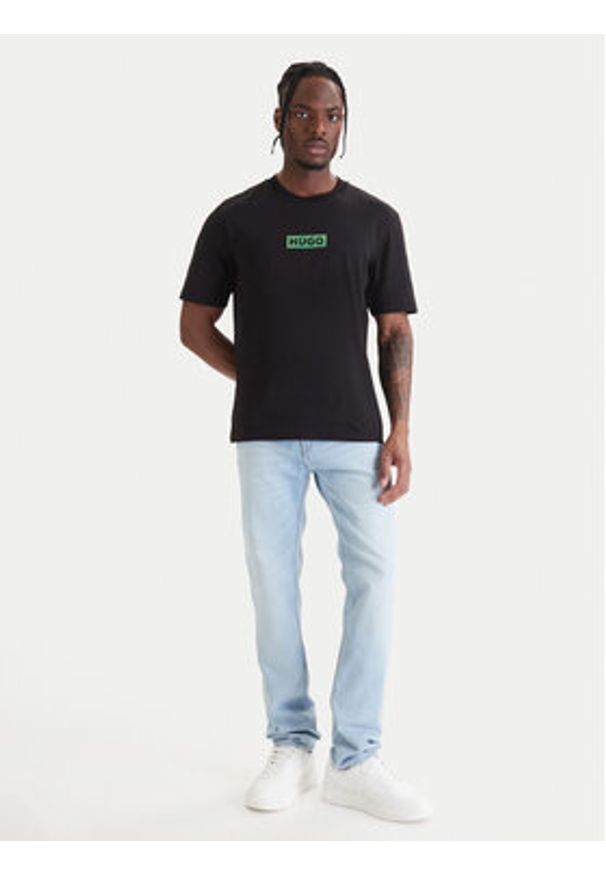 Hugo - HUGO T-Shirt Nufotee 50560048 Czarny Regular Fit. Kolor: czarny. Materiał: bawełna