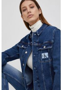 Calvin Klein Jeans Kurtka jeansowa damska kolor granatowy przejściowa. Okazja: na co dzień. Kolor: niebieski. Styl: casual #4