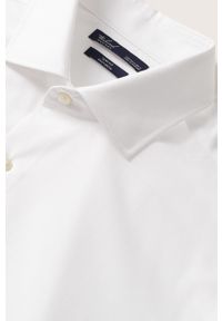 Mango Man Koszula bawełniana Emeritol męska kolor biały slim z kołnierzykiem włoskim. Typ kołnierza: kołnierzyk włoski. Kolor: biały. Materiał: bawełna #11