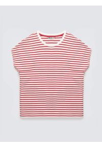 Big-Star - Koszulka damska w paski biało-czerwona Aleksa 603. Kolor: czerwony. Materiał: dzianina, bawełna, żakard. Wzór: paski #9