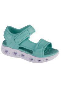 skechers - Sandały dziewczęce, Heart Lights Sandal - Always Flashy. Kolor: zielony #1