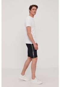 Karl Lagerfeld T-shirt męski kolor biały z nadrukiem. Okazja: na co dzień. Kolor: biały. Materiał: dzianina. Wzór: nadruk. Styl: casual
