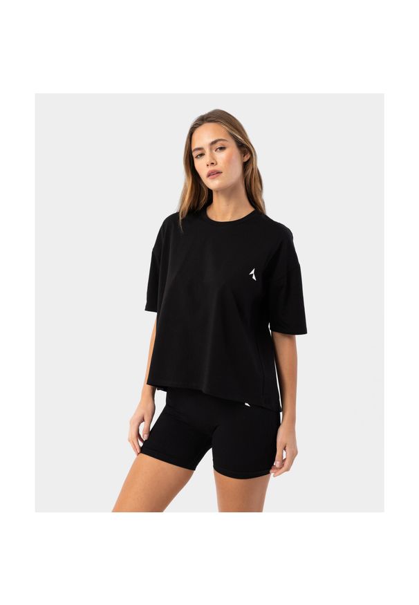 Koszulka dla kobiet z rozcięciem na plecach Carpatree Stitch. Kolor: czarny. Sport: fitness