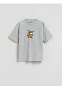 Reserved - T-shirt Star Wars - ciemnoszary. Kolor: szary. Materiał: dzianina, bawełna. Wzór: motyw z bajki #1