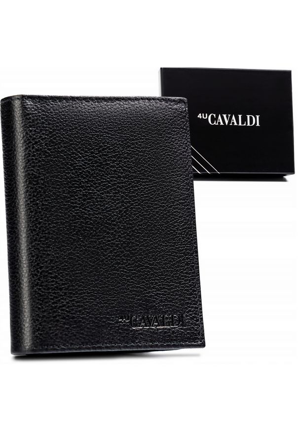 4U CAVALDI - Duży, skórzany portfel męski bez zapięcia - 4U Cavaldi. Materiał: skóra