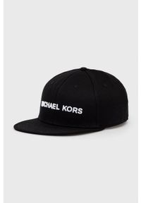 Michael Kors czapka kolor czarny z aplikacją. Kolor: czarny. Wzór: aplikacja
