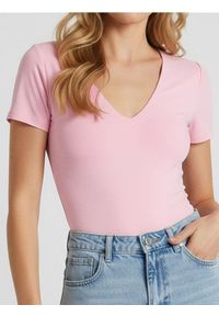 Sinsay - Body z dekoltem V - begonia #1