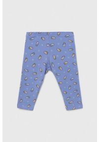 United Colors of Benetton legginsy dziecięce kolor fioletowy wzorzyste. Kolor: fioletowy. Materiał: dzianina #1