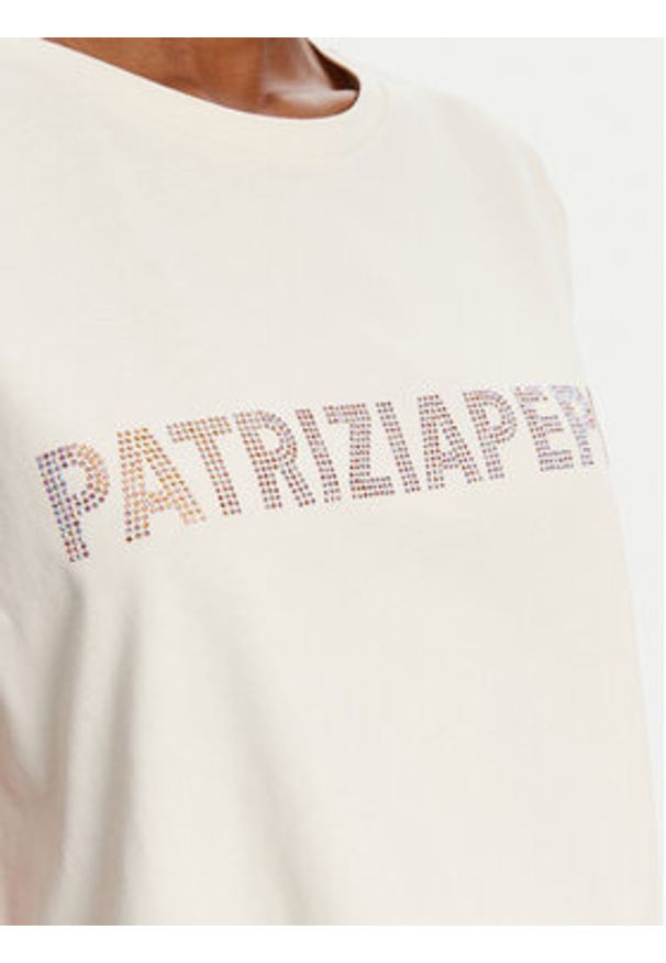 Patrizia Pepe T-Shirt 2M4418/J295-B823 Beżowy Regular Fit. Kolor: beżowy. Materiał: bawełna