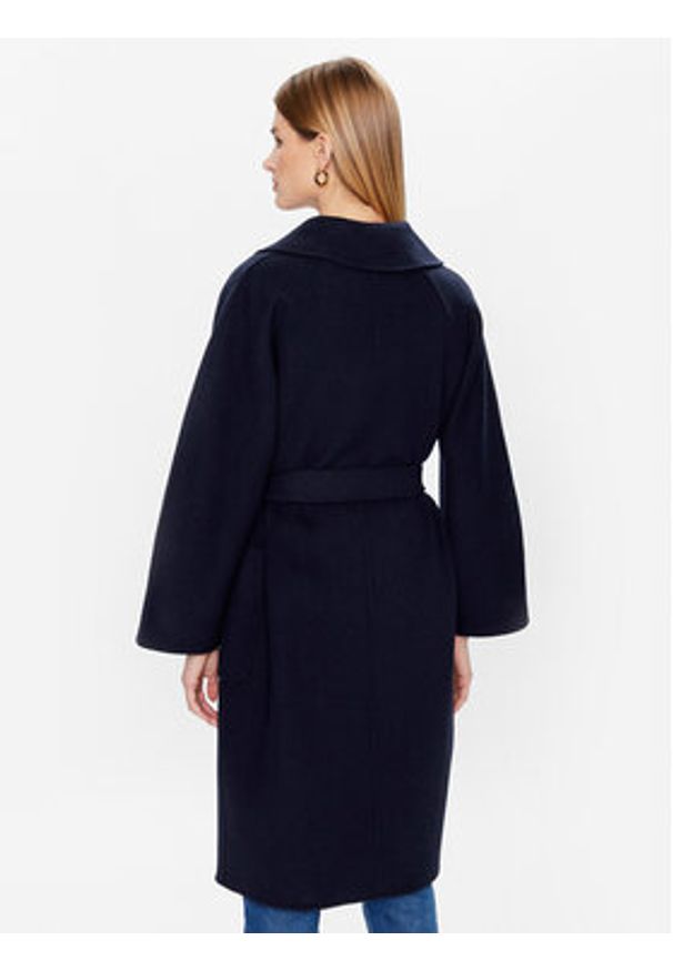 Weekend Max Mara Płaszcz wełniany Selz 23501103 Granatowy Regular Fit. Kolor: niebieski. Materiał: wełna