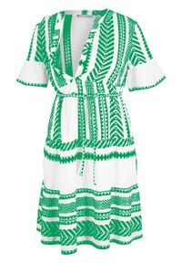 Sukienka ciążowa i do karmienia bonprix zieleń trawy z nadrukiem. Kolekcja: moda ciążowa. Kolor: zielony. Materiał: wiskoza. Wzór: nadruk #1