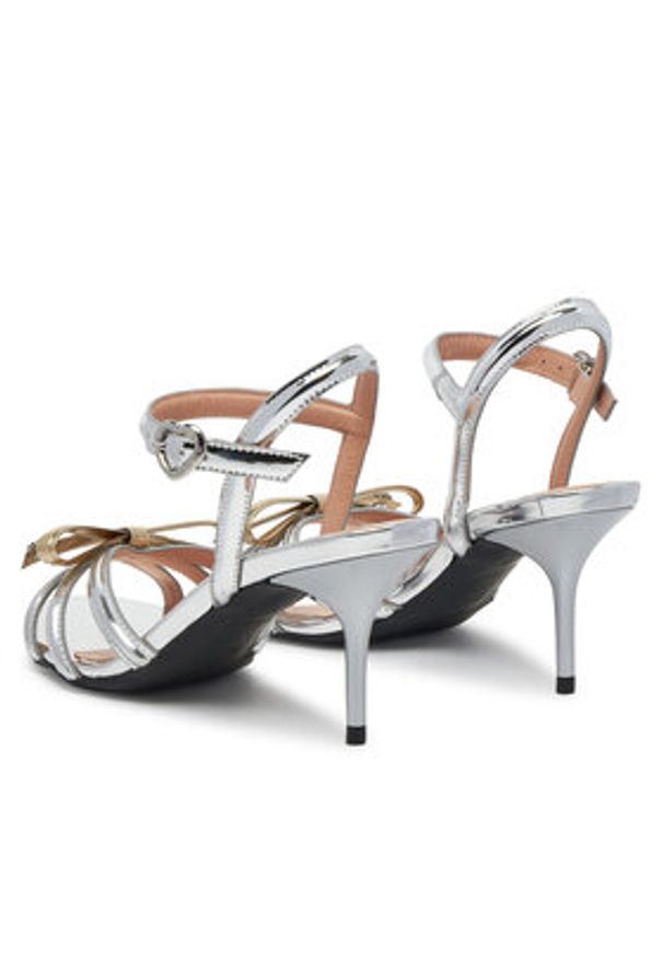 Love Moschino - LOVE MOSCHINO Sandały JA16096G1MJE190A Srebrny. Kolor: srebrny. Materiał: skóra