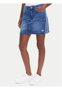 Adidas - adidas Spódnica jeansowa adicolor 3-Stripes JW2649 Niebieski Regular Fit. Kolor: niebieski. Materiał: bawełna