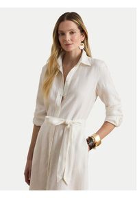 Lauren Ralph Lauren - LAUREN RALPH LAUREN Sukienka koszulowa 200P13687001 Biały Regular Fit. Kolor: biały. Materiał: len. Typ sukienki: koszulowe #4