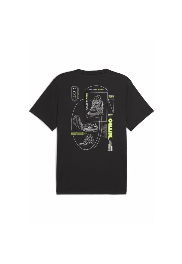 Puma - Męska koszulka do biegania z grafiką NITRO™ PUMA Black. Kolor: czarny