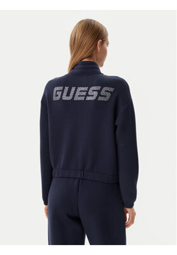 Guess Bluza V4BQ14 K7UW2 Granatowy Regular Fit. Kolor: niebieski. Materiał: wiskoza