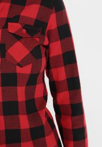 Born2be - Czarno-Czerwona Koszula Siniaphe. Kolor: czarny. Materiał: jeans, tkanina. Długość: długie. Wzór: aplikacja #5