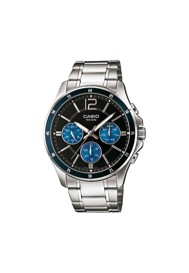 Casio Zegarek MTP-1374PD-2AVEF Srebrny. Kolor: srebrny