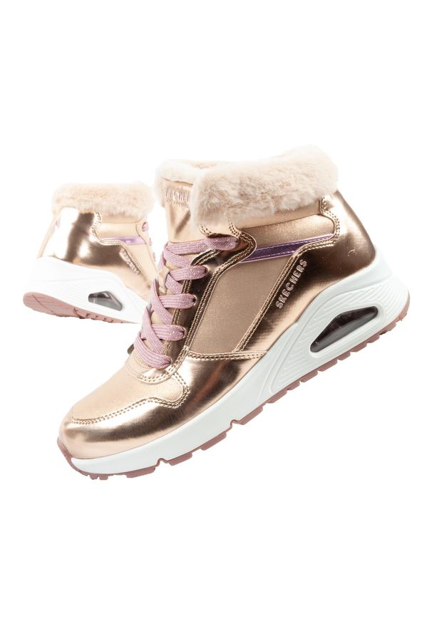 skechers - Buty sportowe dziecięce Skechers Uno-Cozy ocieplane. Kolor: różowy. Sezon: zima, jesień. Model: Skechers Sport. Sport: turystyka piesza