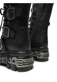 NEW ROCK Glany M-373-S4 Czarny. Kolor: czarny. Materiał: skóra. Styl: rockowy