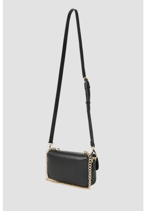Valentino by Mario Valentino - VALENTINO Czarna damska torebka Nammos Re Flap Bag. Kolor: czarny. Wzór: aplikacja. Materiał: skórzane, zdobione