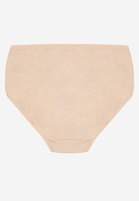 Renee - Beżowe Bawełniane Majtki Figi w Minimalistycznym Stylu Idira. Kolekcja: plus size. Kolor: beżowy. Materiał: bawełna