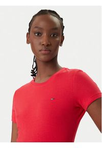 Tommy Jeans T-Shirt DW0DW20459 Czerwony Slim Fit. Kolor: czerwony. Materiał: bawełna #3