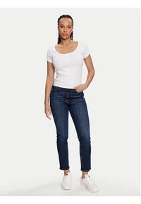 Tommy Jeans T-Shirt Henley DW0DW18669 Biały Slim Fit. Typ kołnierza: typu henley. Kolor: biały. Materiał: bawełna