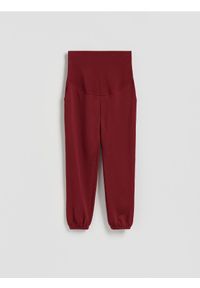 Reserved - Bawełniane spodnie jogger - bordowy. Kolor: czerwony. Materiał: bawełna #1