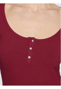 Guess Bluzka Karlee Jewel W2YP46 KBCO2 Bordowy Slim Fit. Kolor: czerwony. Materiał: wiskoza #4
