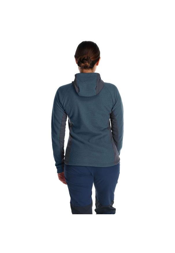 Bluza polarowa damska Rab Capacitor Hoody z kapturem. Typ kołnierza: kaptur. Kolor: niebieski. Materiał: polar