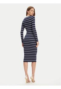 Guess Sukienka dzianinowa W5YK98 Z2YK2 Granatowy Slim Fit. Kolor: niebieski. Materiał: wiskoza
