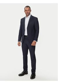 Calvin Klein Spodnie materiałowe K10K112936 Granatowy Slim Fit. Kolor: niebieski. Materiał: wełna, syntetyk