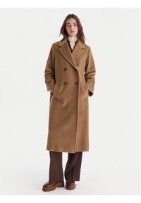 Weekend Max Mara Płaszcz wełniany Zufolo 2525016092 Brązowy Regular Fit. Kolor: brązowy. Materiał: wełna