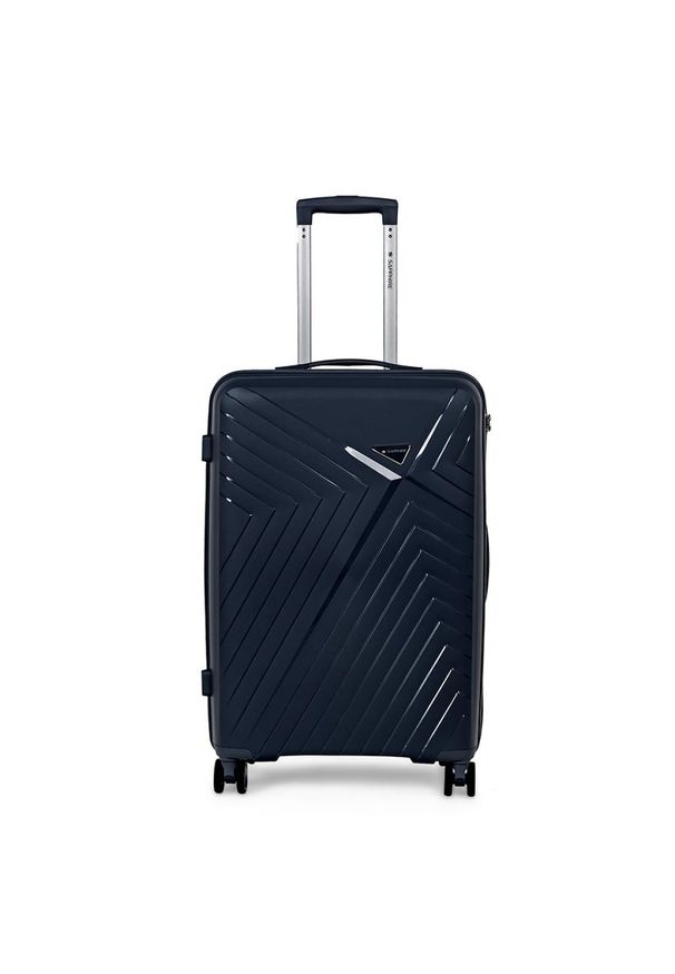 SAPPHIRE - Walizka na kółkach twarda Sapphire ST-3030P granatowa - średnia M. Kolor: niebieski. Materiał: guma, kauczuk, materiał. Styl: elegancki, klasyczny