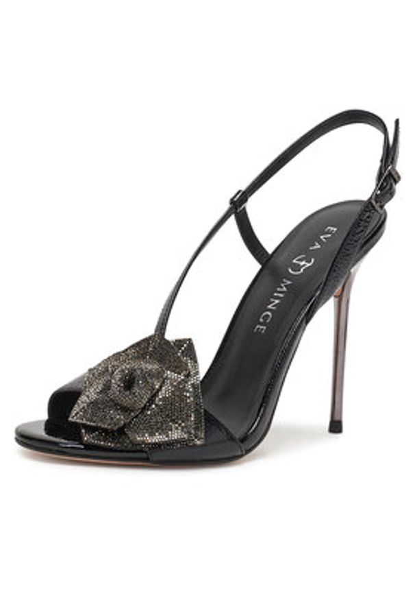 Eva Minge Sandały PRIMROSE-LT934-29 Czarny. Kolor: czarny. Materiał: lakier, skóra